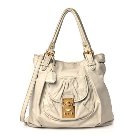 MIU MIU Vitello Soft Tote Talco 1100232 